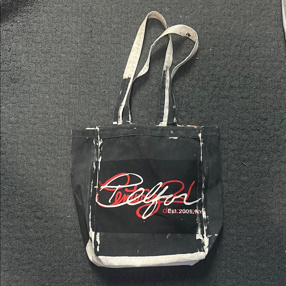telfar Black and White Canvas Tote Bag